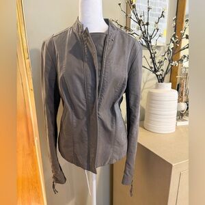 Free People Taupe Leather Jacket